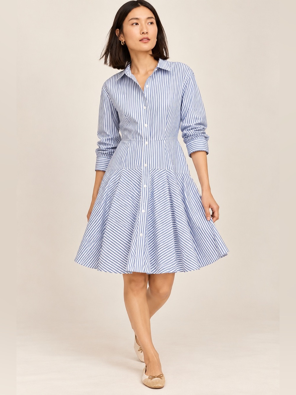 Ann Taylor Striped Shirtdress Size 10 Petite
